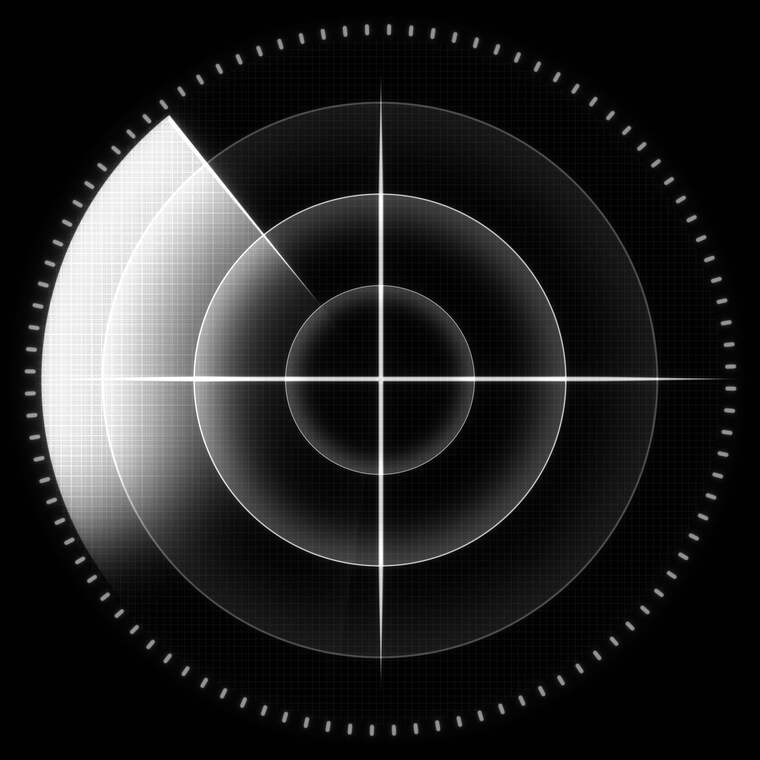 雷达无线电扫描信号扩散波4-alpha通道