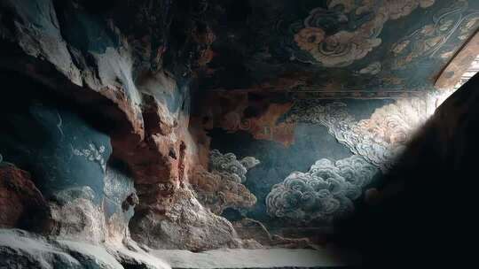 敦煌莫高窟石窟壁画艺术光影变幻