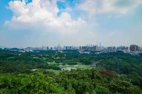 广州城市大景全景远景延时