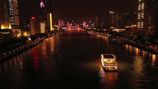 中国广东省广州市越秀区海珠广场夜景