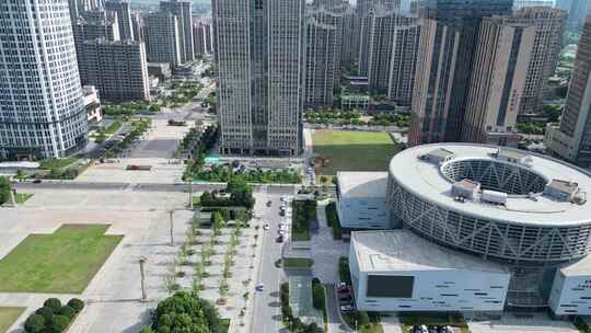 航拍江西鹰潭市科技馆鹰潭市博物馆