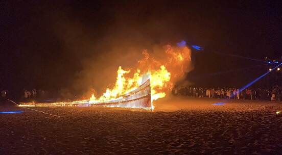 阿那亚海边篝火跨年视频素材模板下载