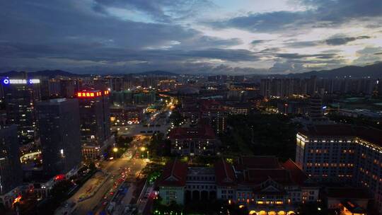 航拍厦门集美夜景