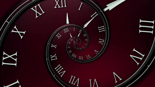 红黑色高端现代钟表时间旋转背景视频
