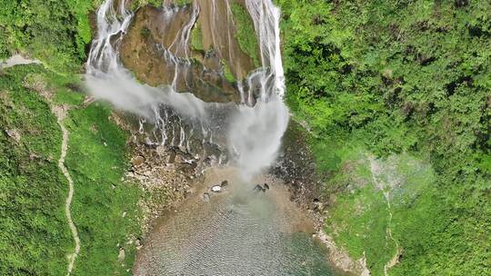 矮寨大桥景区流沙瀑布航拍