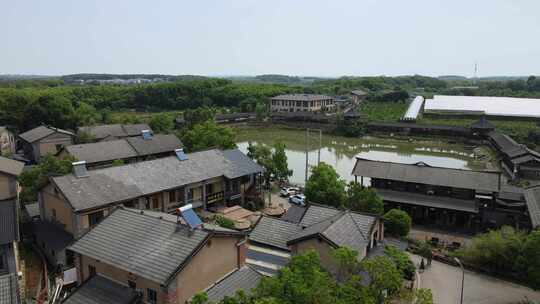 武汉江夏区网红村庄小朱湾航拍