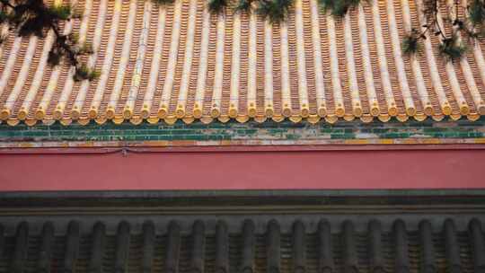 故宫传统古建筑屋檐琉璃瓦