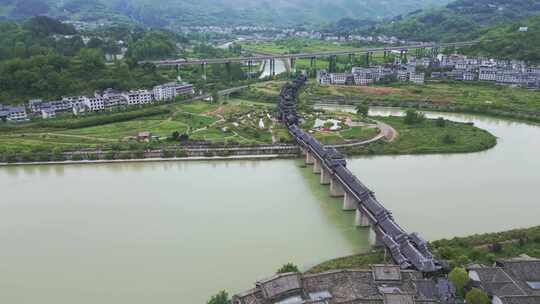 重庆黔江濯水古镇白天航拍