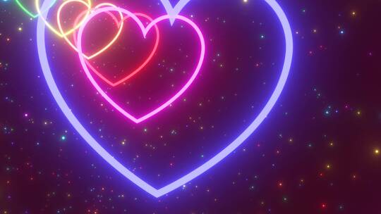 爱情心形情人节浪漫抽象背景视频素材模板下载