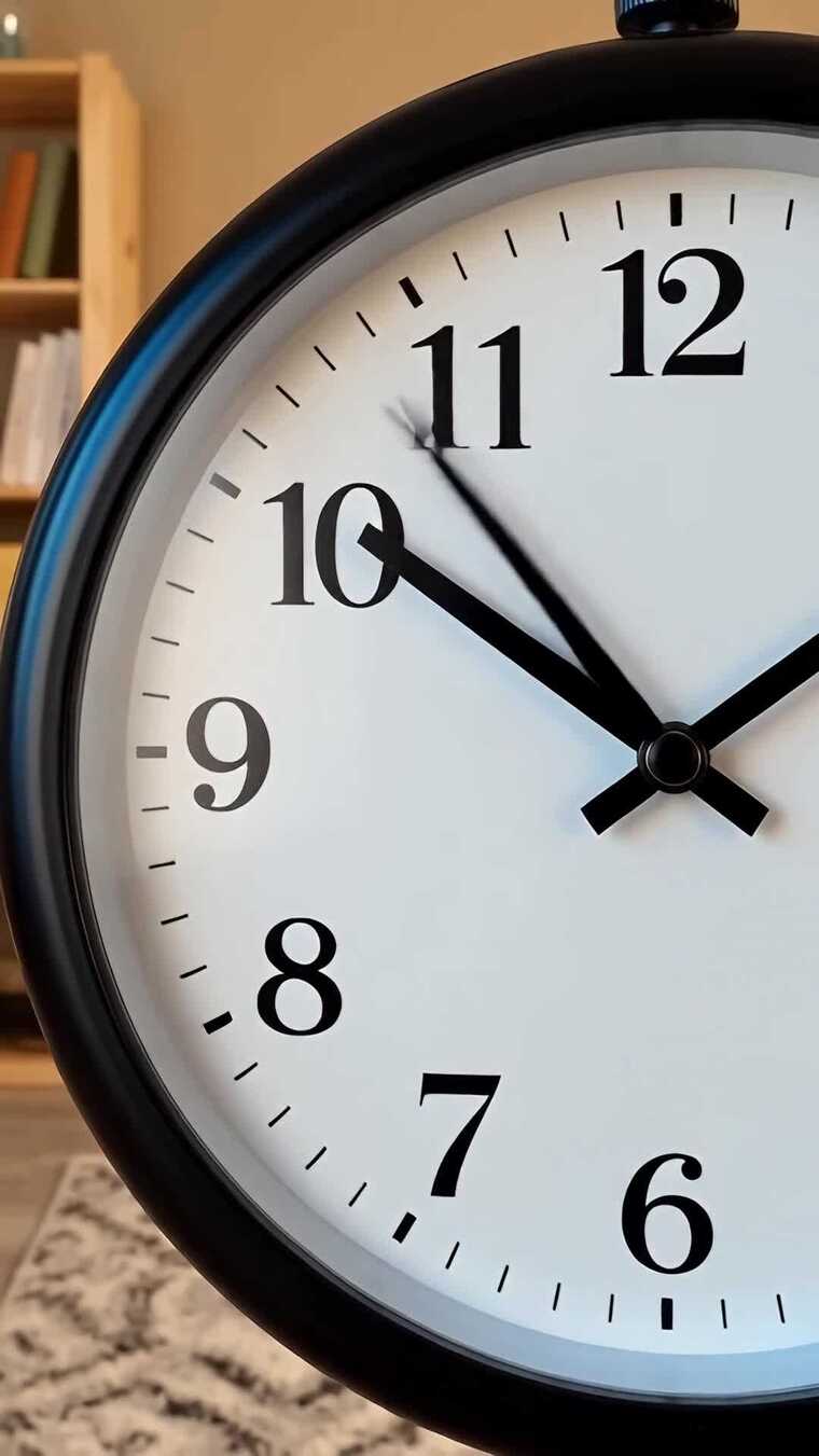 室内特写黑色圆形时钟