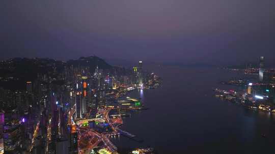 右环绕香港夜景航拍视频4K30P