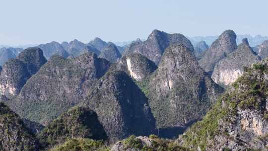 广西桂林奇山山石十里画廊航拍