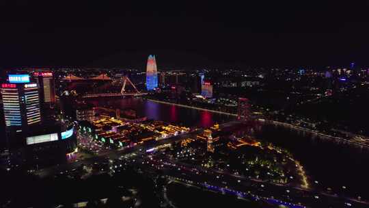 【原创】宁波老外滩夜景航拍合集视频素材模板下载