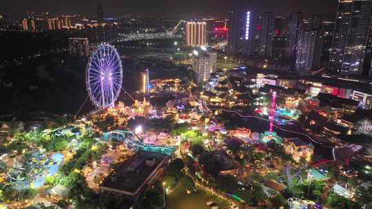 顺德欢乐海岸夜景航拍