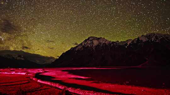 4k自然延时星空然乌湖