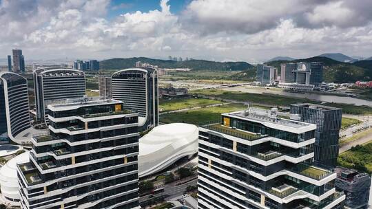 珠海横琴岛城市CBD建筑航拍