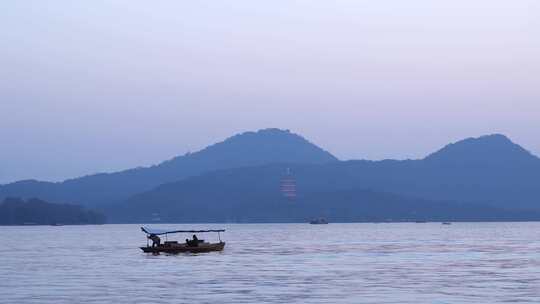 夕阳下的西湖