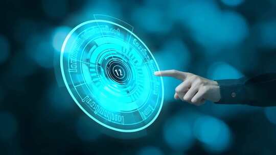 手指点击虚拟科技界面