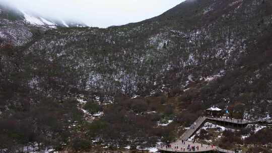 航拍四川九寨沟黄龙景区争艳池映月池迎宾池