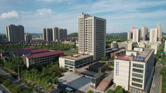 夏日马鞍山城东片区城市风光航拍素材