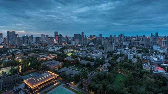 成都川大华西校区天际线夜景