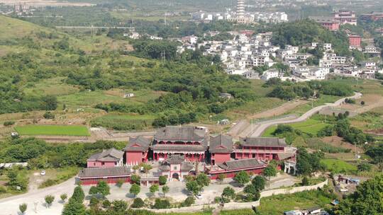 航拍贵阳青岩古镇观音祈福寺