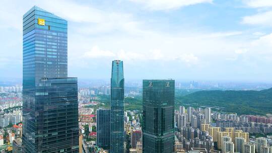 广西南宁东盟商务区商业中心高楼大厦航拍视频素材模板下载