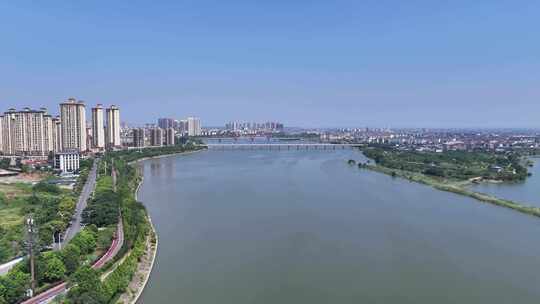 合集江西抚州抚河风光航拍