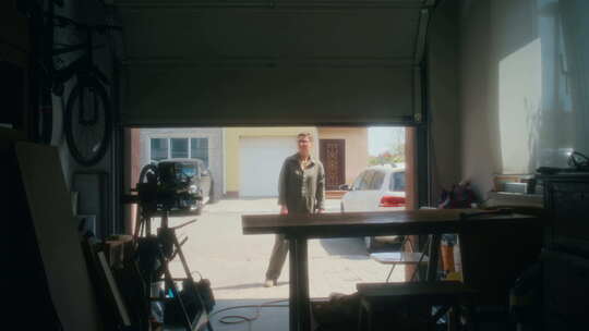 女工进入车库车间