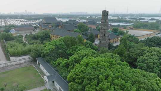 上海青龙古寺上海青浦区寺庙航拍