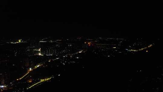 湖南衡阳城市夜景灯光航拍