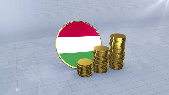 匈牙利国旗与普通金币塔