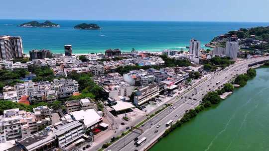 巴西里约热内卢海滨城市俯瞰全景