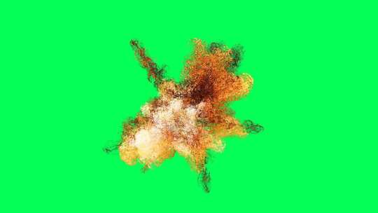 绿幕上的火球爆炸动画视频素材模板下载