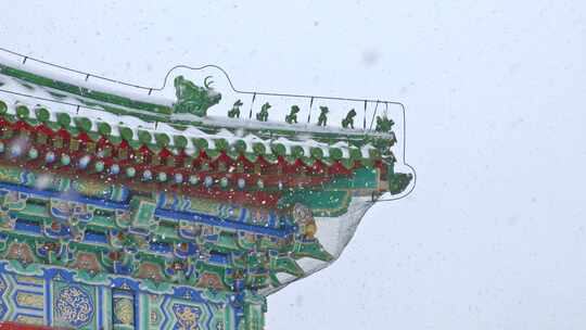 北京下雪中的故宫博物院视频素材模板下载