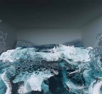 3D裸眼水箱背景AE模板海面
