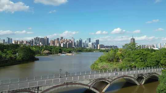 南宁航拍 五象湖 高楼大厦 城市风光大景