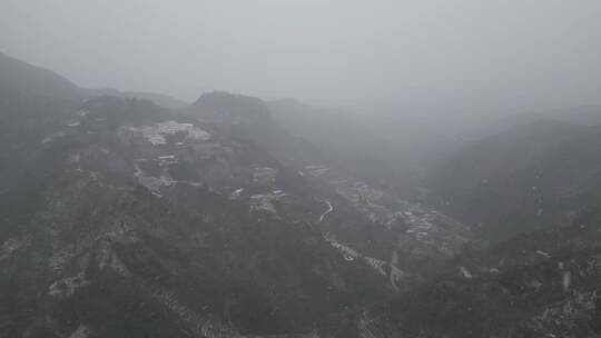 秦岭山川雪景大雪风光航拍3