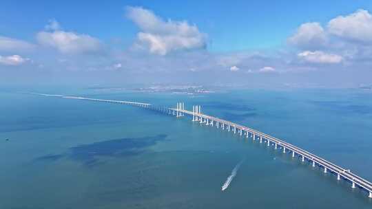 青岛胶州湾跨海大桥胶州湾大桥航拍视频素材模板下载