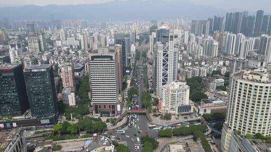 航拍福建福州城市风光地标建筑