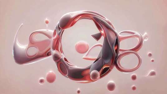 3D渲染抽象流体环形素材