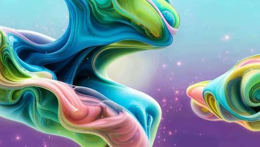 彩色流体抽象动态素材