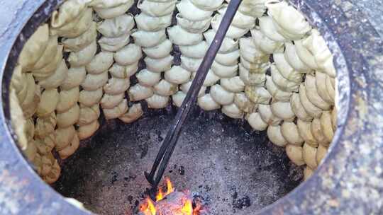 新疆烤包子过程