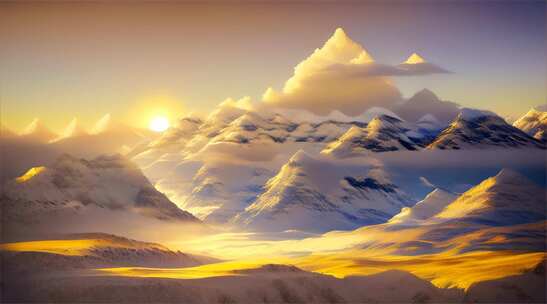 AIGC素材 雪山山峰自然风景