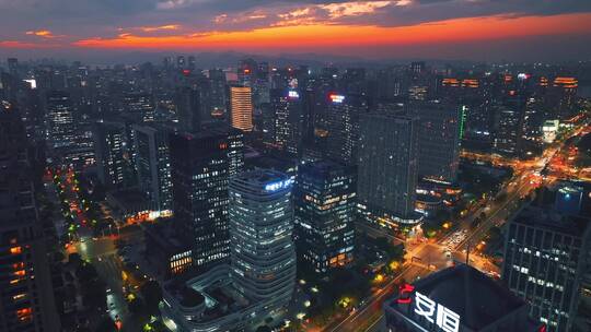 物联网街夜景视频素材模板下载