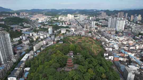 贵州凯里城市风光交通航拍