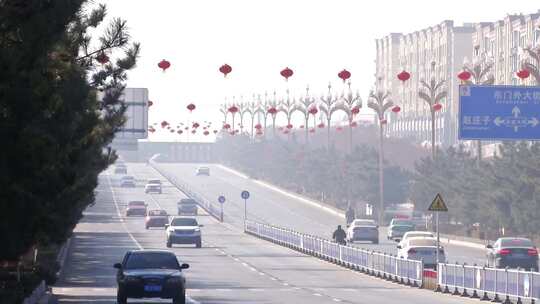 新年挂灯笼街道