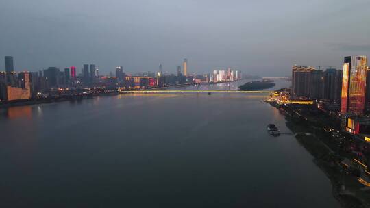 湖南长沙湘江金融中心北辰三角洲城市夜景