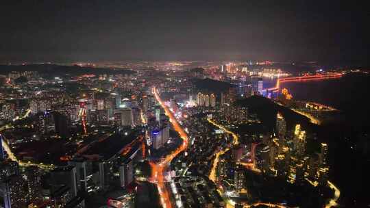 城市夜景航拍 城市夜景