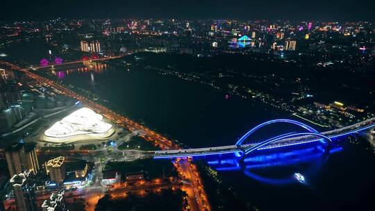 广西南宁城市夜景航拍